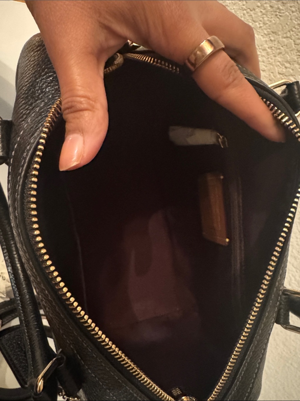 Coach Black Pebble Leather Rowan with Gold Hardware - Picture 5 of 7